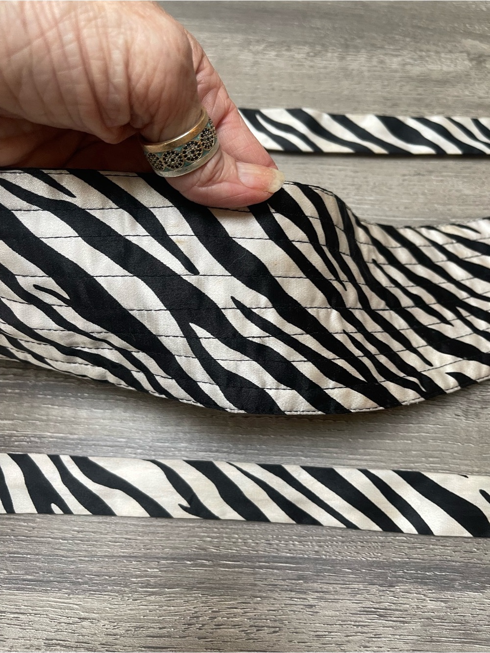 Zebra padded Black & White Headband /Belt / Scarf
